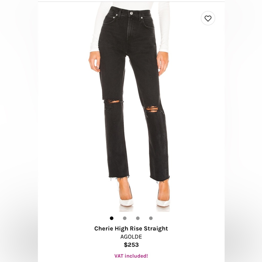Agolde Cherie high rise straight leg black jeans. Size 27